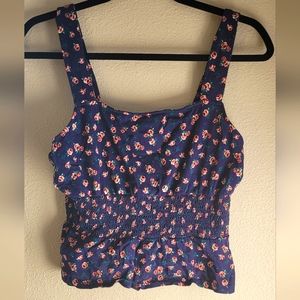 Express Smocked Crop Tank
